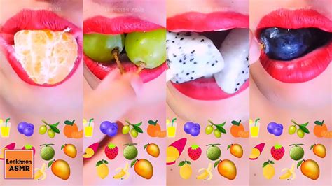 Asmr Eating ️love Useful Fruits 🍓🫐🫒🍈🥭🍐emoji Challenge กินตามอิโมจิผลไม้