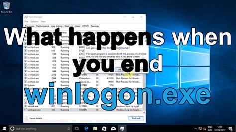 What Happens When You End Winlogon Exe Windows Youtube