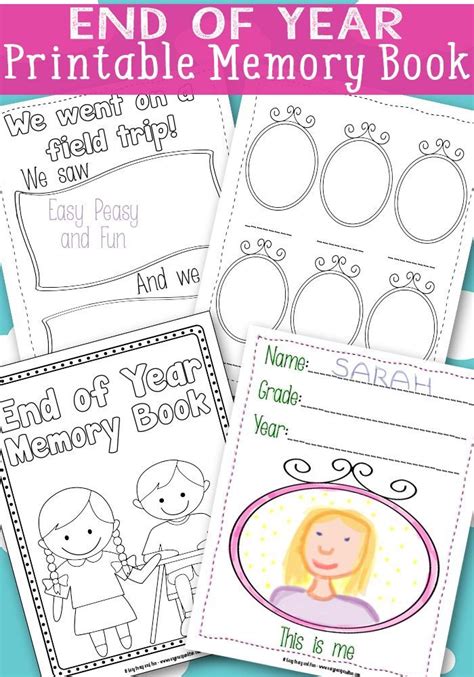 Printable Kindergarten Memory Book Pages