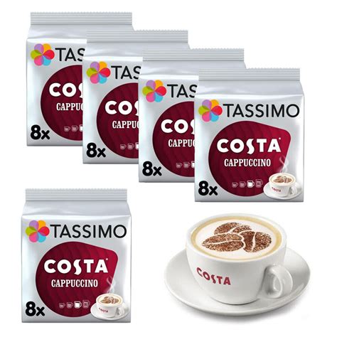 Tassimo Coffee Pods Costa Cappuccino 5 X 8 Drinks Total 40 Drinks 8711000500170 Ebay