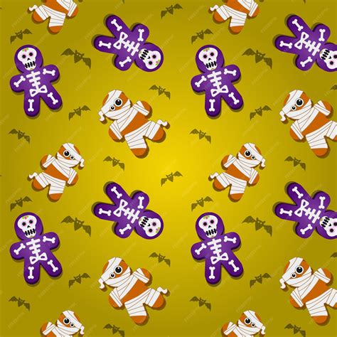 Premium Vector Halloween Characters Pattern For Halloween Card And