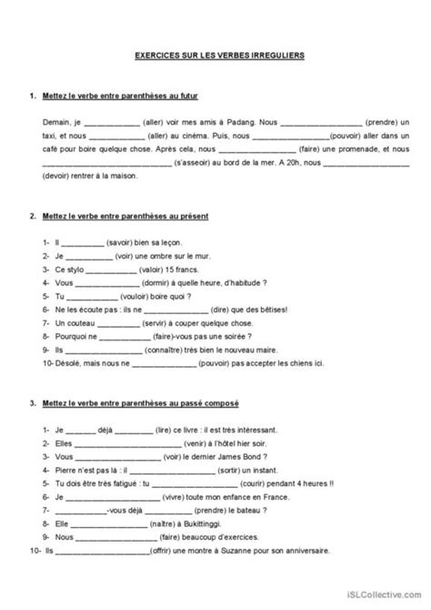 Conjugaison Verbes Fran Ais Fle Fiches Pedagogiques Pd