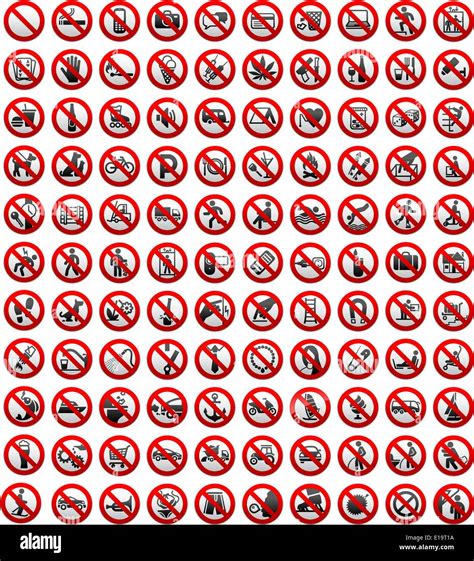 110 Prohibition Signs Vector Illustration Stock Vector Art