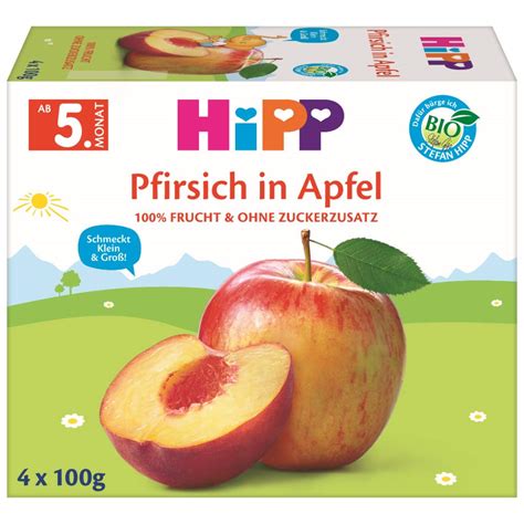 Hipp Frucht Pause Pfirsich In Apfel 5805 6er Pack 6 X 4 X 100 G