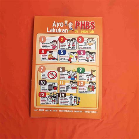 Jual Poster PHBS Sekolah PHBS Anak Sekolah Poster LAMINASI GLOSSY