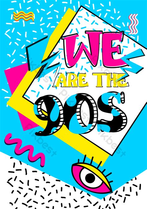 90s Party Fashion Blue Poster | PSD Free Download - Pikbest