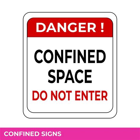 Caution Confined Space Do Not Enter Without Permission Sign In Vector