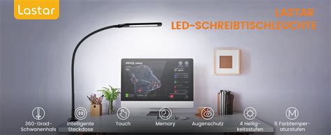 Lastar Schreibtischlampe Led Klemmbar W Tischlampe Schwanenhals