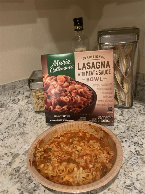 Marie Callender’s Traditional Lasagna With Meat Sauce Bowl A Good Portion Of Flavorless Meats