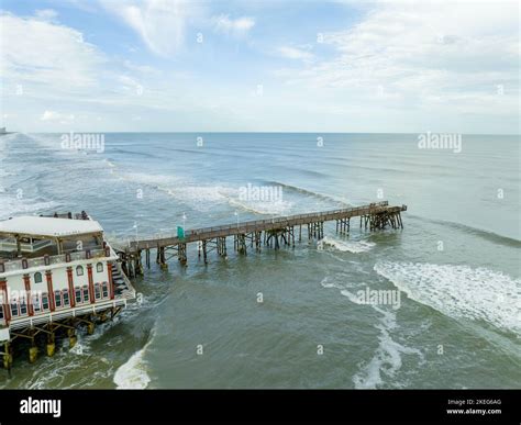 Aerial photo of the Daytona Beach pier damaged during Hurricane Nicole ...