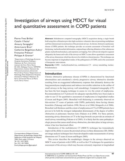 Pdf Investigation Of Airways Using Mdct For Visual And Quantitative