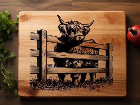 Highland Cow And Sunflowers Svg Laser Engrave File Glowforge Xtool Etsy