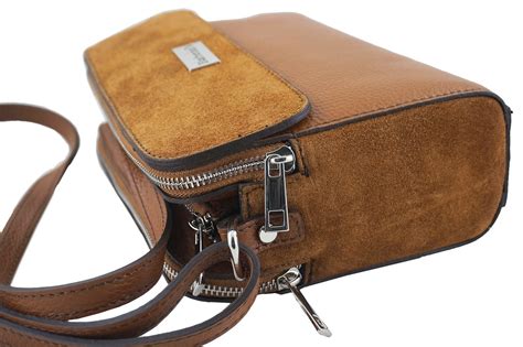 Torebki skórzane crossbody Brązowa jasna