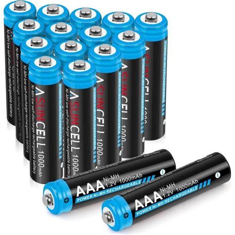 16 Pièces Piles Rechargeables AAA 1000mAh Haute Capacité 1 2V Ni MH