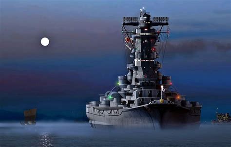 Noche La Luna La Armada Imperial Japonesa Acorazado El Imperio De