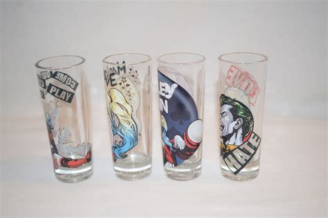 2019 Set Of 4 Zak Designs Harley Quinn Tall Shot Glasses Amy S