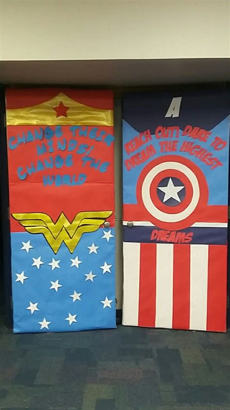 Wonder Woman Captain America Classroom Door Superhero Classroom Door