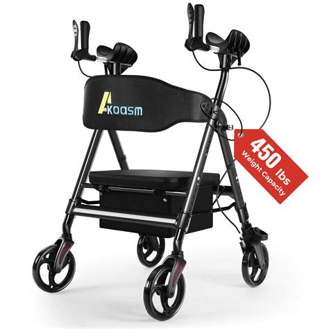 heavy duty upright walker rollator walkers  seniors foldable stand