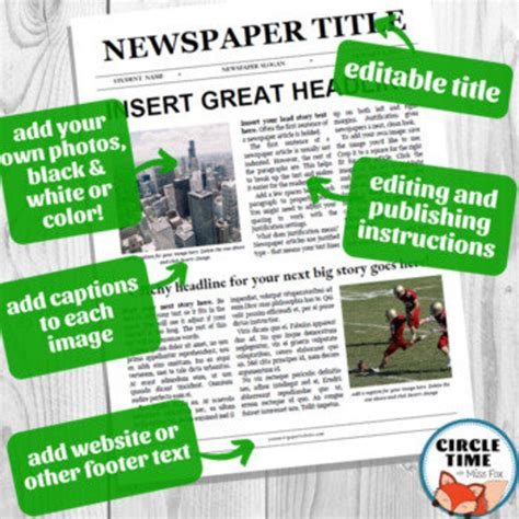 EDITABLE Newspaper Front Page Template Google Docs Newspaper - Etsy