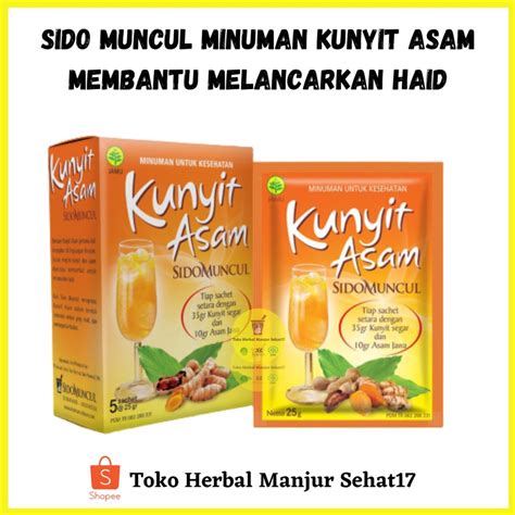 Jual Jamu Sidomuncul Kunyit Asam Original Box Isi Sachet Membantu