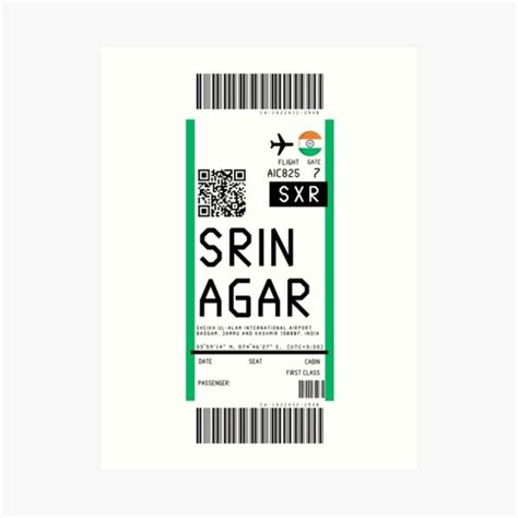 Srinagar Sheikh Ul Alam International Airport SXR Boarding Pass