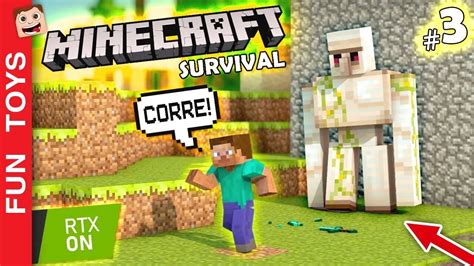 Minecraft Survival Rtx On Encontramos Um Golem De Ferro E