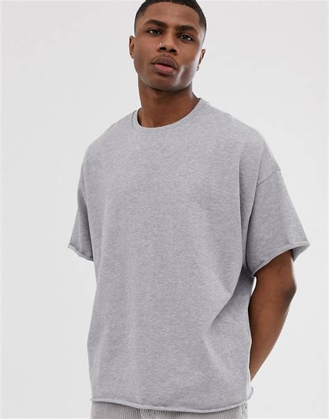 Asos Heavyweight Oversized Fit T Shirt With Crew Neck And Raw Edges In