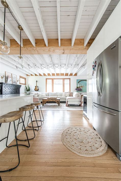 Exposed Wood Beam Ceiling Wood Beam Ceiling Open Concept Kitchen