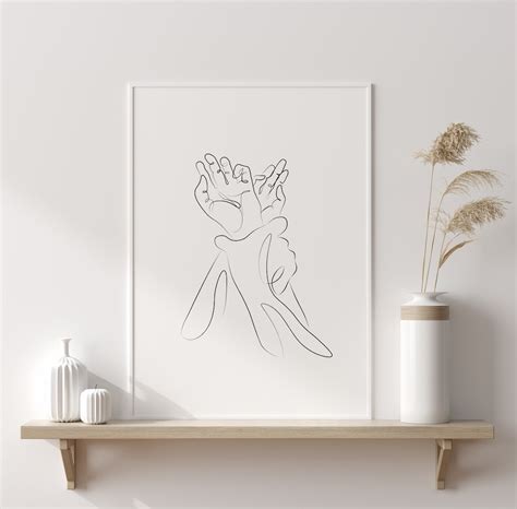 Couple Line Art Couple One Line Drawing Erotic Line Art Print