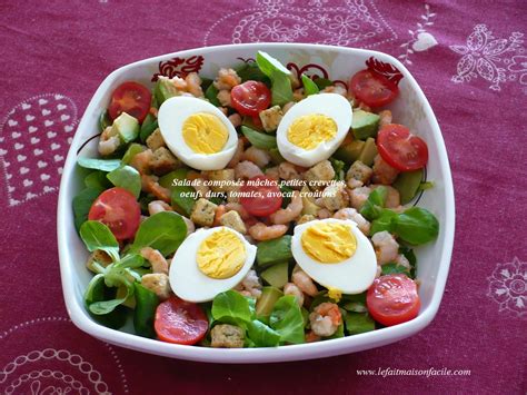 Recette Salade Compos E Avocat Crevettes Ufs Durs Tomates Le Fait