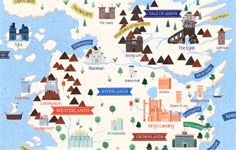 Game of Thrones sigils and illustrated map on Behance