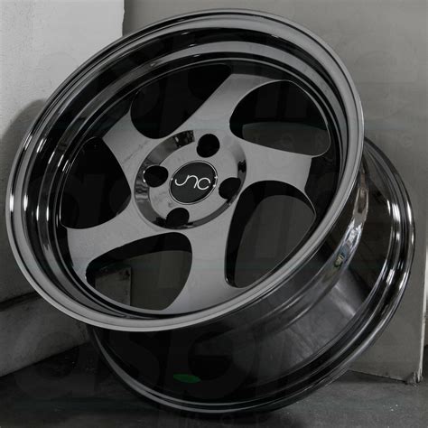 One 15x825 Jnc 034 4x100 20 Black Chrome Wheel Rims Wheels