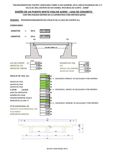 Diseño De Puente Tipo Viga Losa 2 Pdf Pdf