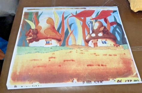 1980s The Smurfs Multi Production Cel Setup Papa Smurf Smurfette Grumpy Smurf 3838355092