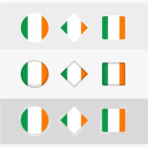 Premium Vector Ireland Flag Icons Set Vector Flag Of Ireland