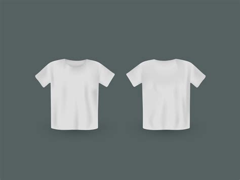 Premium Vector White Round Neck Realistic T Shirt Mockup With Front