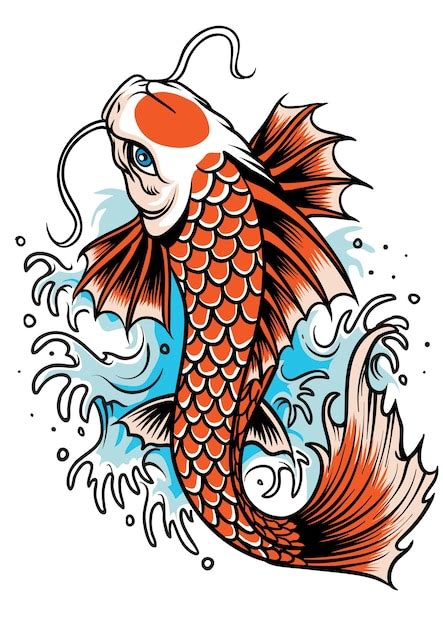 Koi fish tattoo Vector | Premium Download