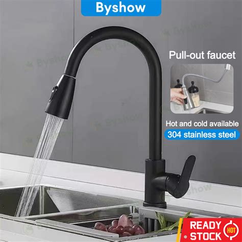 ByshowMalaysia In Stock 304 Stainless Steel Pull Out Faucet Kitchen