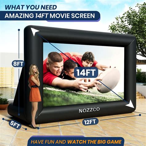 NOZZCO Pantalla De Proyector Inflable Para Exteriores De 22 Pies