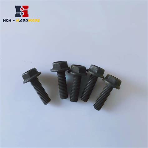 Full Thread Flange Bolt Black Oxide With Serration China Flange Bolt