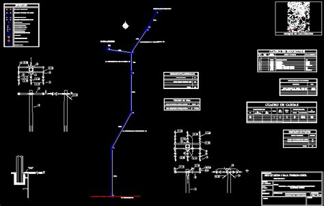 Red De Media Tension Y Baja Tension En DWG Librería CAD