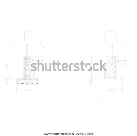 Sectional Sketch Foundation Construction Stock Vector (Royalty Free ...