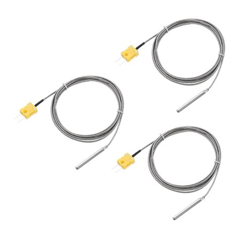 Meccanixity 3pcs K Type Thermocouple With Plug Meter Temperature