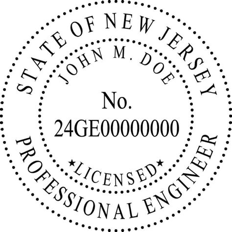 New Jersey Professional Engineer Stamp PE Stamps