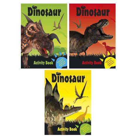 Dinosaur Colouring & Activity Books 16 Pages - 32 Activities (Set of 3 ...