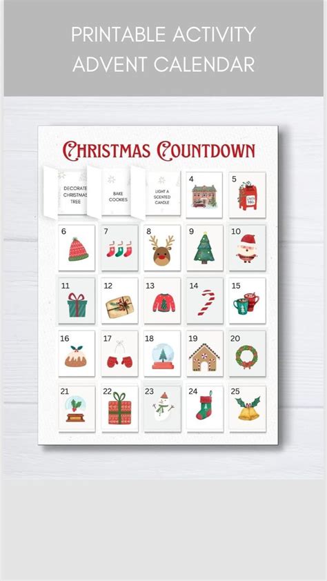 Printable Advent Calendar for Kids, Printable Advent Calendar ...