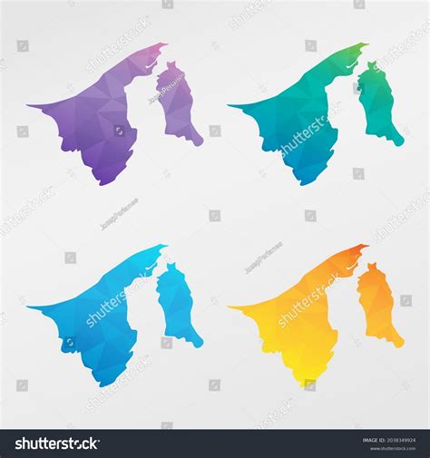 Brunei Low Poly Map Clip Art Stock Vector Royalty Free 2038349924