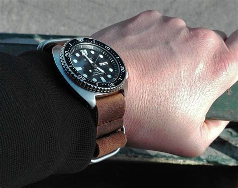 Srp777 On Leather Nato Seiko Diver Spring Drive Seiko Automatic Nato