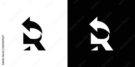 Modern and cool letter R combination direction logo design Stock Vector ...