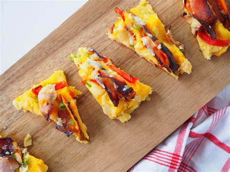 Baked Polenta Slice With Crispy Bacon Pumpkin And Capsicum This Is